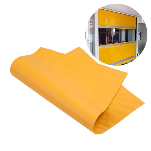 Latest company news about Kháng cháy dễ làm sạch PVC phủ polyester vải vải vải cho cửa công nghiệp tốc độ cao