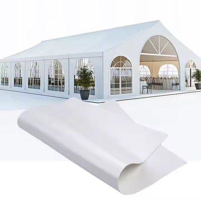 quality 850gsm White PVC Tarpaulin Sheet UV Resistant Warehouse Block Out Tarps Hall Tent Fabric factory