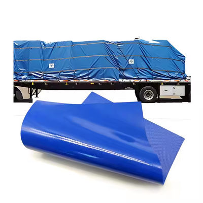 quality Blue PVC Tarpaulin 1000D 20X20 650GSM PVC Coated Truck Covering Vinyl Coated Polyester Tarps factory